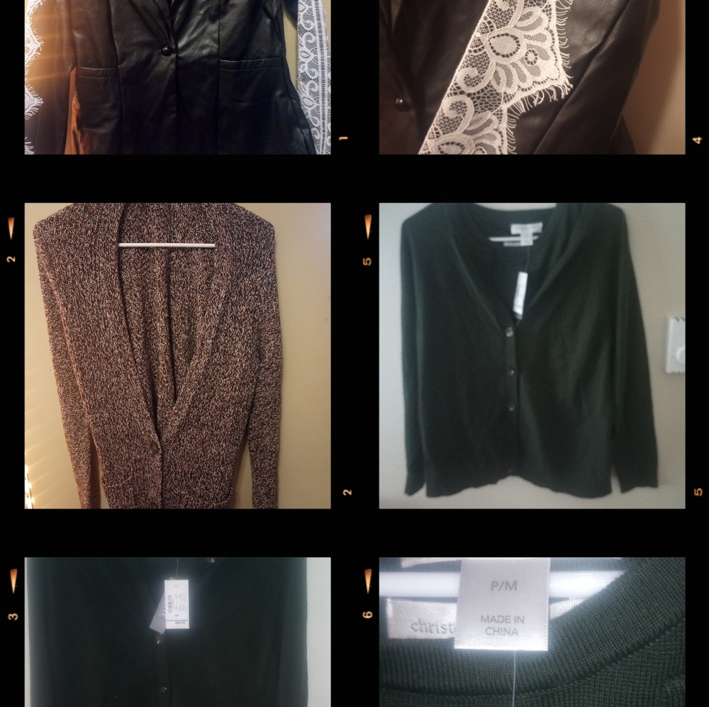 Various lightweight cardigans, button down and tops